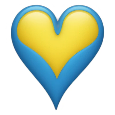 heart yellow and blue sticker