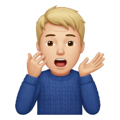 yawning man in sweater sticker