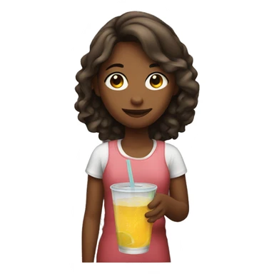 girl holding a drink  sticker