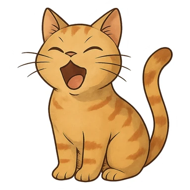 ghibli style cat doing a mewing pose sticker