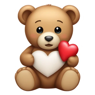 teddy bear holding heart sticker