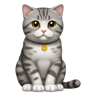 Scottish fold cat grey black tabby sitting like Buddha  sticker