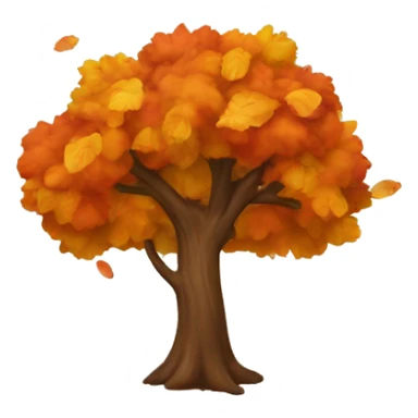 autumn tree with leaves falling  sticker