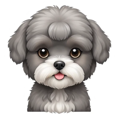 Grey Poodle Shih Tzu Girl Puppy sticker