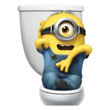 Minion in toilet sticker