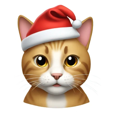 the face of a cat in a Santa hat sticker