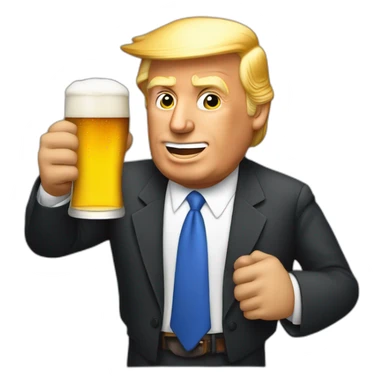 Donald Trump qui boit une bière sticker