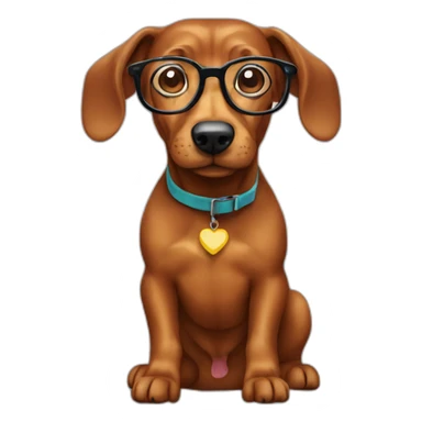 teckel dog with glasses sticker