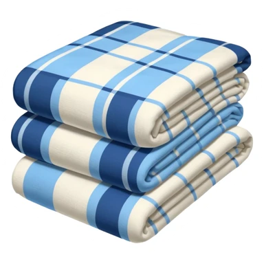 Plad white and blue blanket folded  sticker