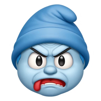 angry smurf  sticker