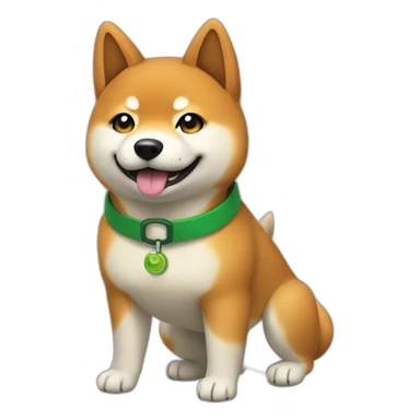 Rare Shiba pokemon with a green collar sticker