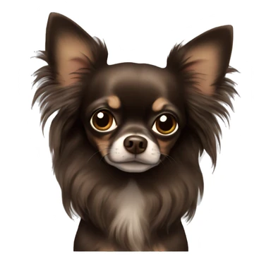 Whole darkbrown long hair chihuahua  sticker