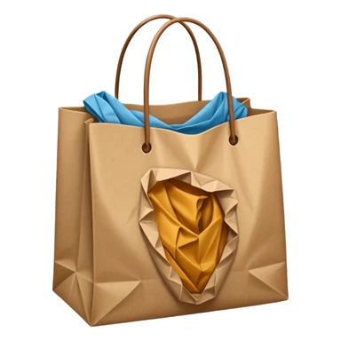 shopping bag without face, and there are clothes sticker