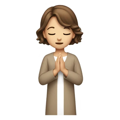A girl with brown hair and mascara praying to god  sticker