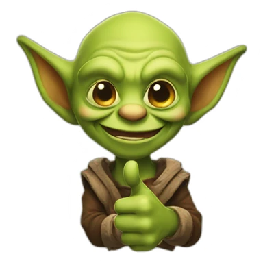 thumbs up goblin sticker