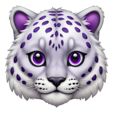 Snow leopard purple eyes sticker