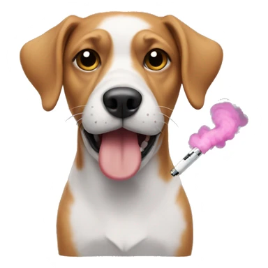 a dog with a vape sticker