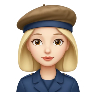 woman with a beret sticker