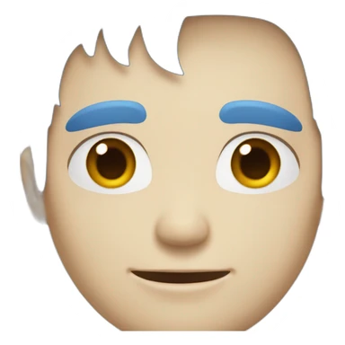 A man with blue hair anda White skin sticker