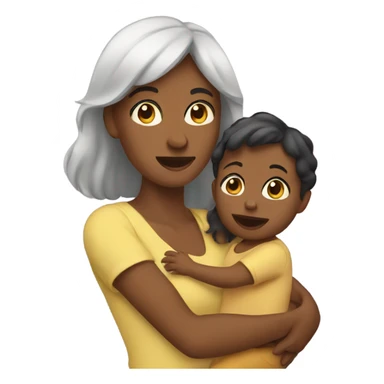 Women holding toddler  sticker