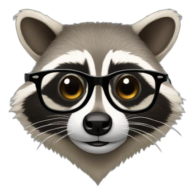 raccoon with glasses sticker