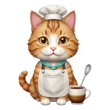 cat barista sticker