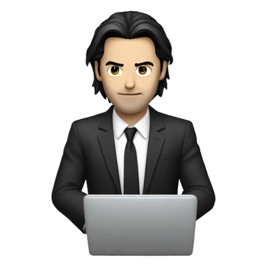 jhon wick with computer sticker