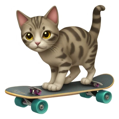 cat on a skateboard sticker