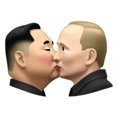 Kim Jong Un kisses vlad putin sticker