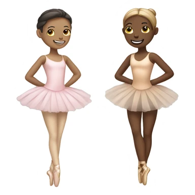 Two ballerina best friends one tan and one pale sticker