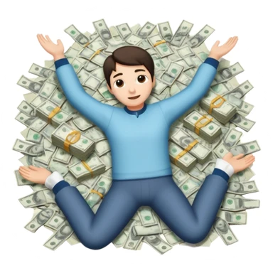 making a snow angel in money sticker