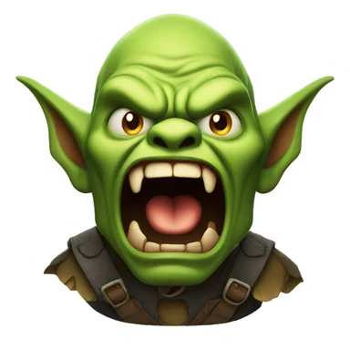 angry goblin screaming sticker