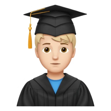 White Boy Collage Student with Student Hat on his Head sticker