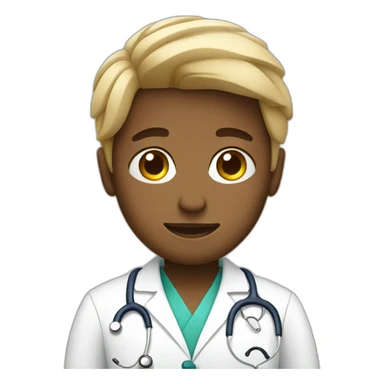 White tired young doctor sticker
