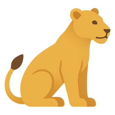 lioness, color icon, elegant and bold sticker