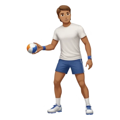 Jeune homme grand et costaud, brun qui joue à la pétanque sticker