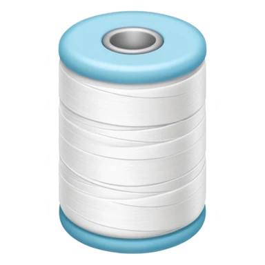 Round Roll of white thread dental floss sticker