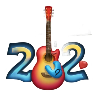 create a 2025 nashville themed emoji in celebration of growth with big bold letters saying 2025 sticker