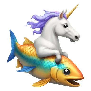 unicorn riding a fish  sticker