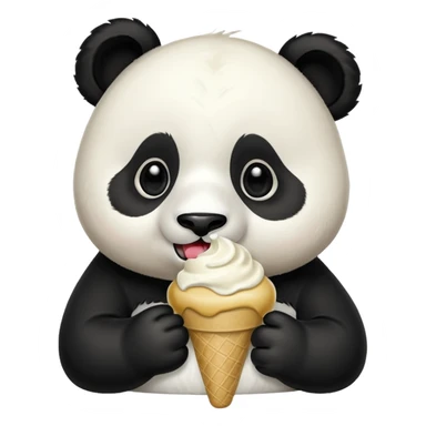 Panda eating ice cream sticker