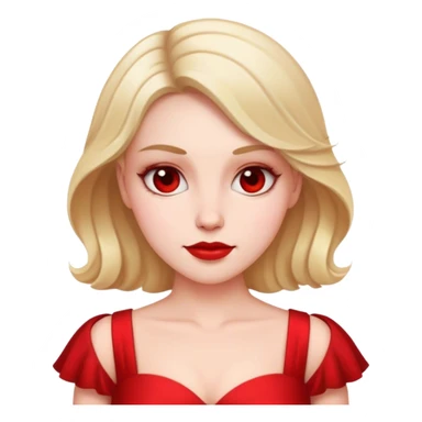 white conservative woman in full red dress sticker
