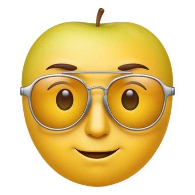 yellow face emoticon judging you over their sunglasses, one eyebrow raised, Apple emoji style sticker