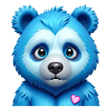 3D, adorable little Pixar style blue neon punk bear with a broken heart, ultra detailed, each lash, eye, and strand of fur is shown in stunning detail as though captured in a timeless photograph, rich textures, visually rich, so lifelike it feels like it could leap off the page at any moment sticker