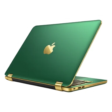 laptop without logo`s in golden and green colours sticker
