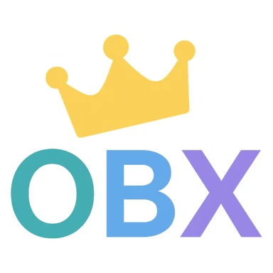 OBX letters with a tilted crown on top sticker