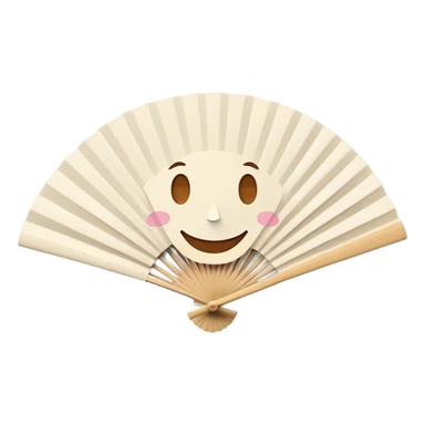 Paper fan with a cute smiling face sticker