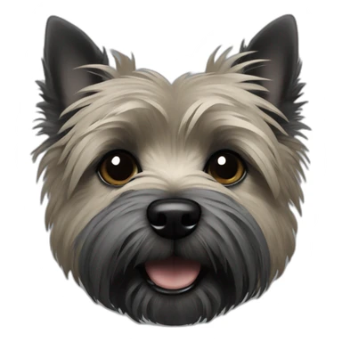 Cairn terrier face dark grey  sticker