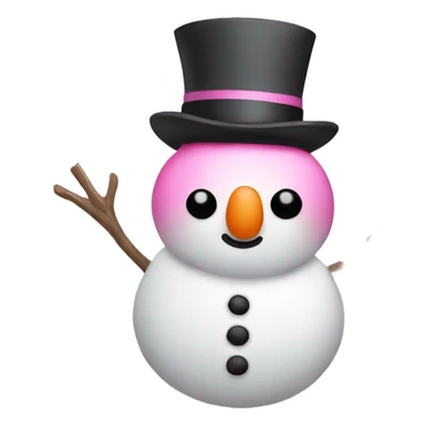 Pink snowman sticker