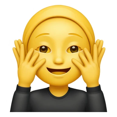 yellow emoticon with Hands covering eyes so can't see sticker