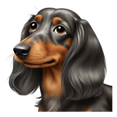 Long haired brindle dapple dachshund  sticker